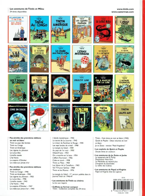 Verso de l'album Tintin Tome 14 Le temple du soleil
