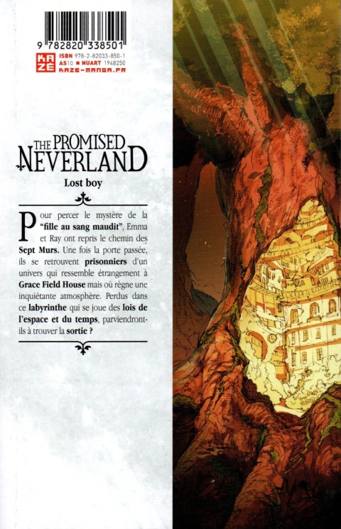 Verso de l'album The Promised Neverland 16 Lost Boy