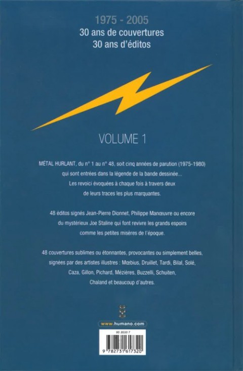 Verso de l'album Métal hurlant - 30 ans Volume 1