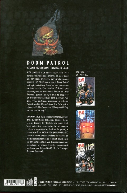 Verso de l'album Doom Patrol Volume III