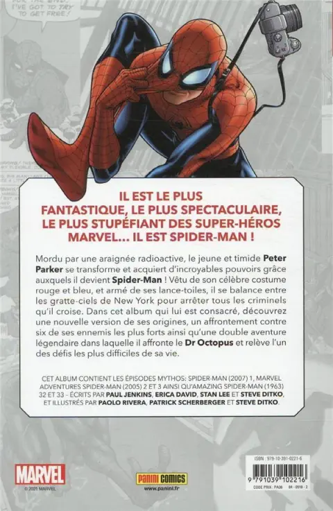 Verso de l'album Spider-man 1