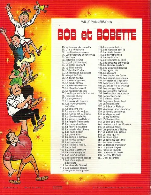 Verso de l'album Bob et Bobette Tome 84 Le ravisseur de voix