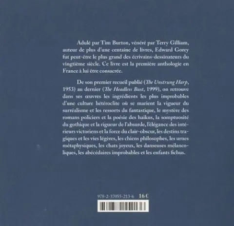 Verso de l'album Edward Gorey : Une Anthologie