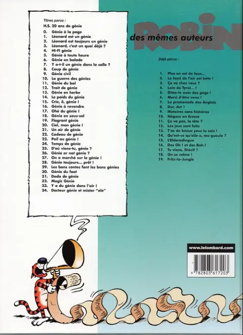 Verso de l'album Léonard Tome 22 Cadeau de génie