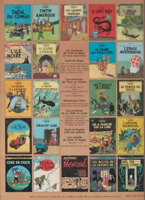 Verso de l'album Tintin Tome 17 On a marché sur la Lune