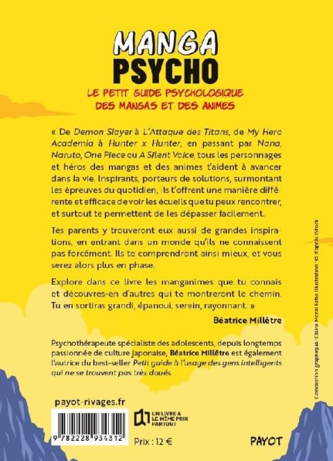 Verso de l'album Manga Psycho Le petit guide psychologique des mangas et des animes