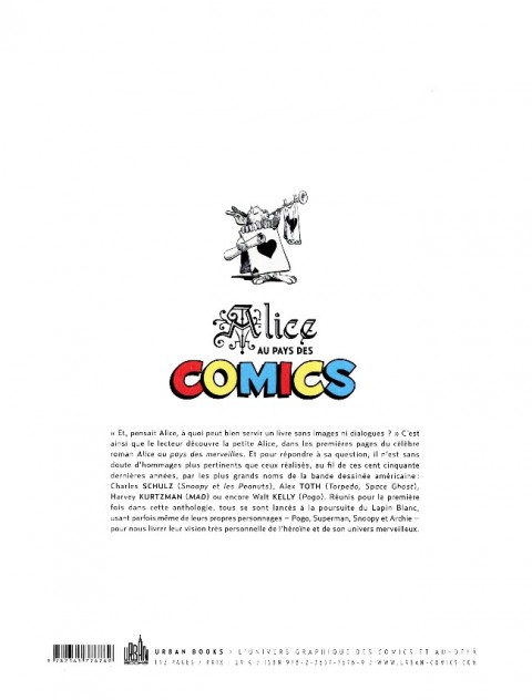 Verso de l'album Alice au pays des comics