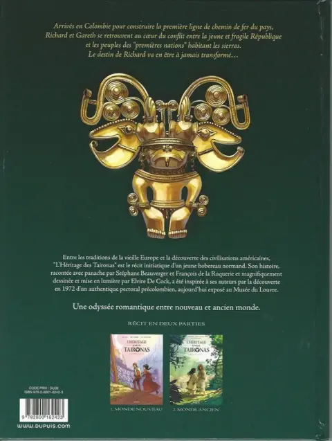 Verso de l'album L'Héritage des Taironas Tome 2 Monde ancien