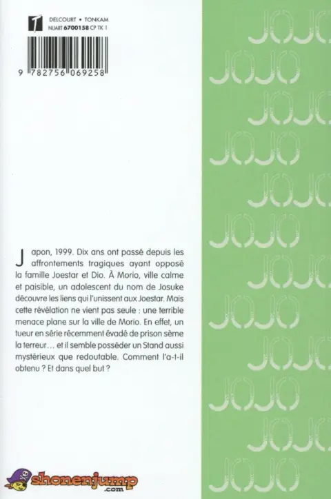 Verso de l'album Jojo's Bizarre Adventure - Diamond is unbreakable 1