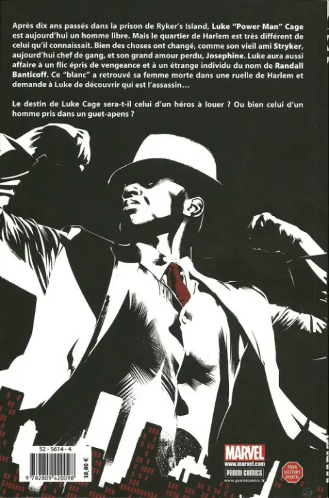 Verso de l'album Luke Cage Noir Clair de lune sur Harlem
