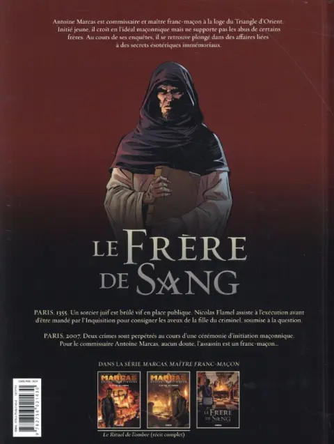 Verso de l'album Marcas, maître franc-maçon Tome 3 Le frère de sang 1/3