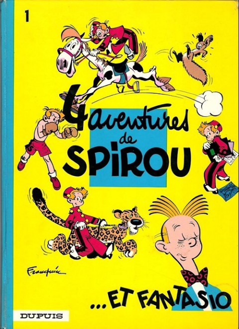 Couverture de l'album Spirou et Fantasio Tome 1 4 aventures de spirou et fantasio