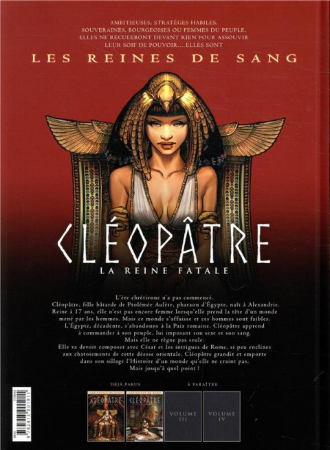 Verso de l'album Les Reines de sang - Cléopâtre, la Reine fatale Volume 2
