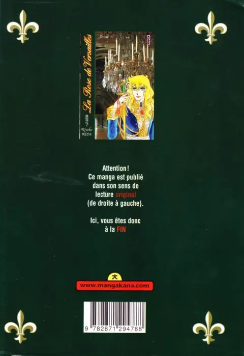 Verso de l'album La Rose de Versailles 1