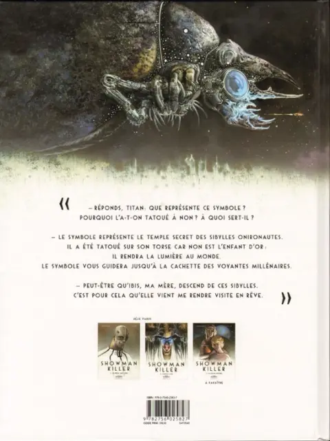 Verso de l'album Showman Killer Tome 2 L'enfant d'or