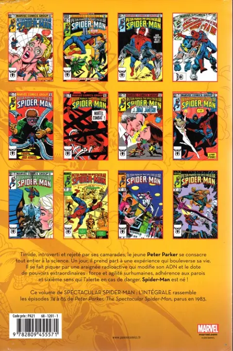 Verso de l'album Spectacular Spider-Man Tome 7 1983