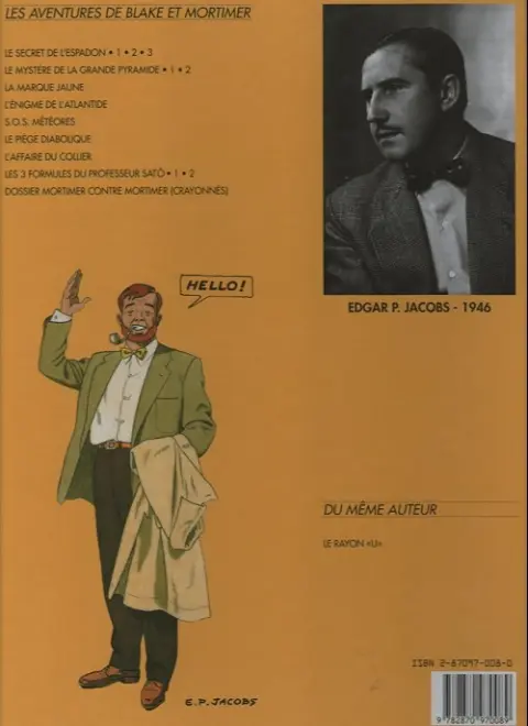 Verso de l'album Blake et Mortimer Tome 4 Le Mystère de la Grande Pyramide - Tome 1