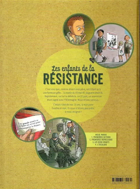 Verso de l'album Les Enfants de la Résistance Tome 1 Premières actions