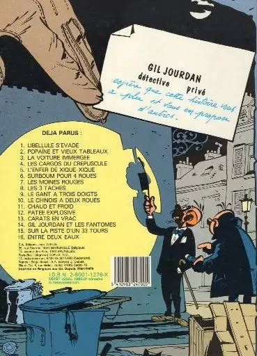 Verso de l'album Gil Jourdan Tome 1 Libellule s'évade