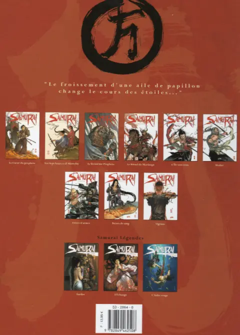 Verso de l'album Samurai Tome 1 Le cœur du prophète