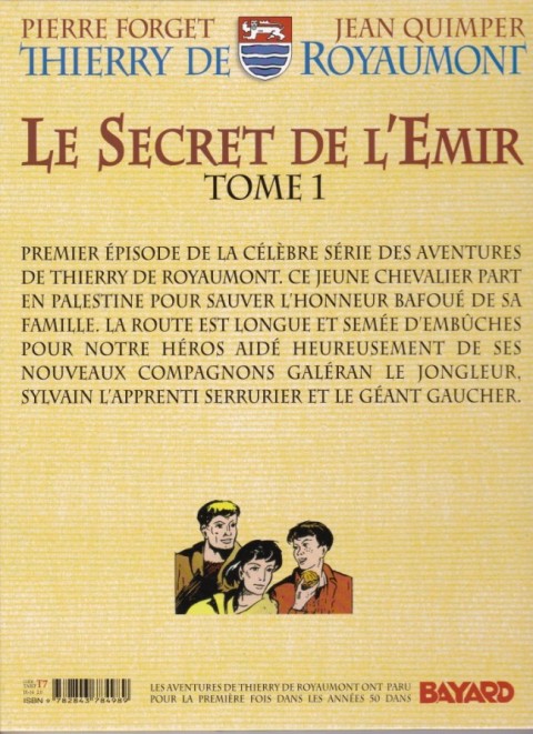 Verso de l'album Thierry de Royaumont Tome 1 Le Secret de l'Emir - Tome 1