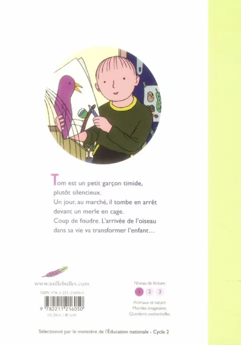Verso de l'album Tom et l'oiseau