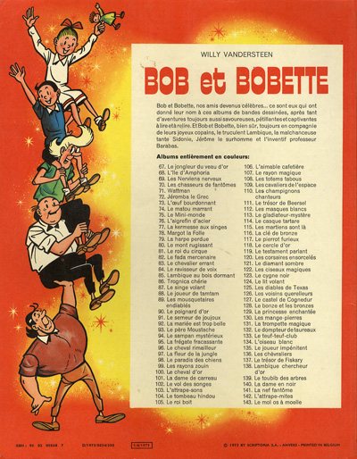 Verso de l'album Bob et Bobette Tome 143 Le mol os à moelle