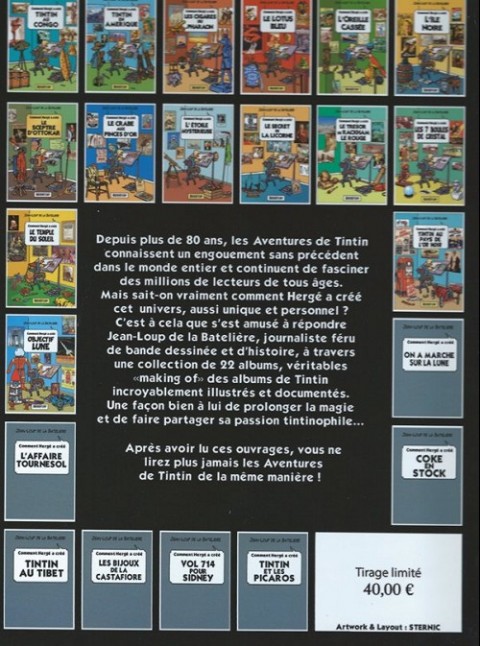 Verso de l'album Comment Hergé a créé... Tome 15 Objectif Lune