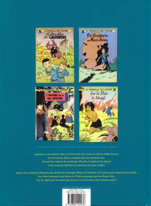 Verso de l'album La Patrouille des Castors L'Intégrale 1 1954-1957