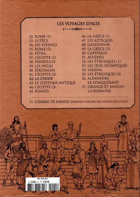 Verso de l'album Alix La collection Tome 42 Les voyages d'Alix - La Chine