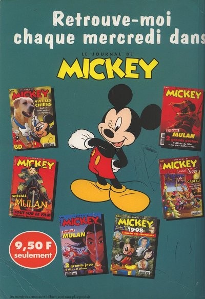 Verso de l'album Le Journal de Mickey Album N° 179