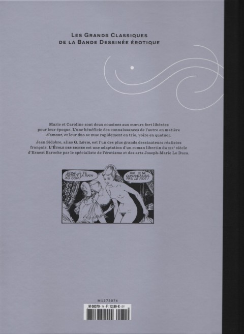 Verso de l'album Les Grands Classiques de la Bande Dessinée Érotique - La Collection Tome 74 L'école des biches