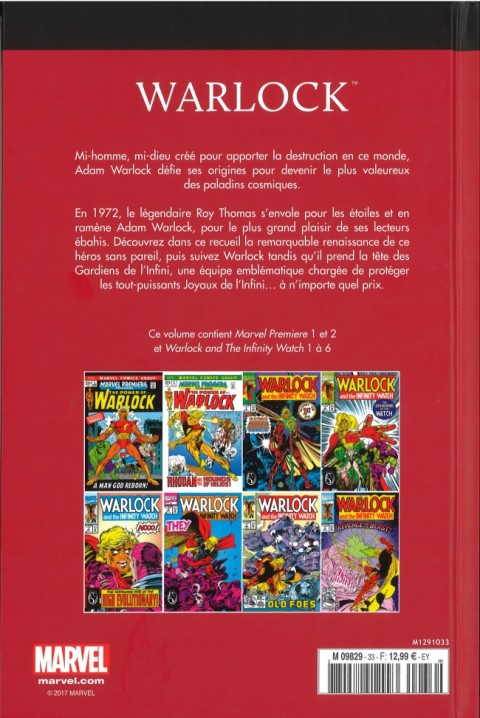 Verso de l'album Le meilleur des Super-Héros Marvel Tome 33 Warlock