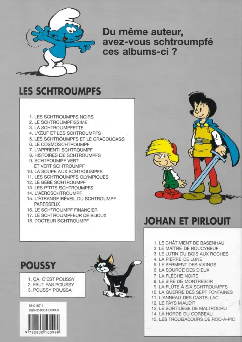 Verso de l'album Johan et Pirlouit Tome 5 Le serment des vikings