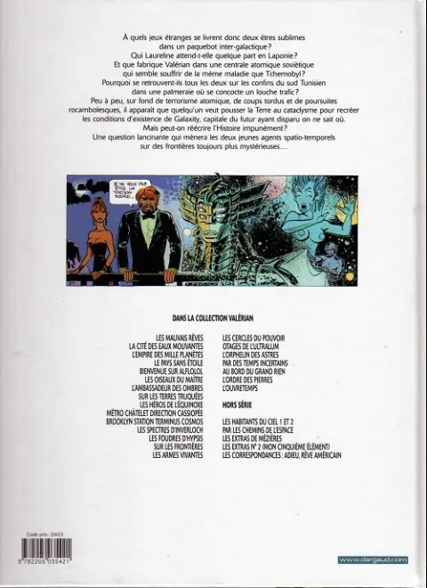 Verso de l'album Valérian Tome 13 Sur les frontières