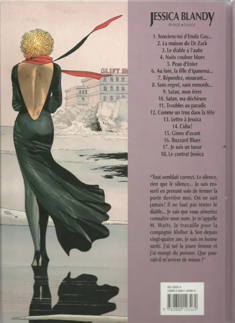 Verso de l'album Jessica Blandy Tome 12 Comme un trou dans la tête