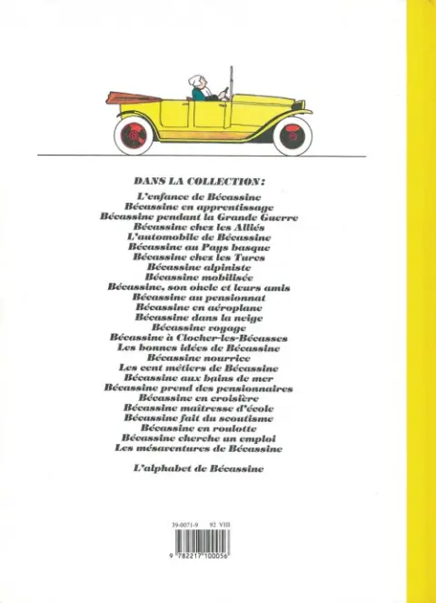 Verso de l'album Bécassine Tome 14 L'automobile de Bécassine