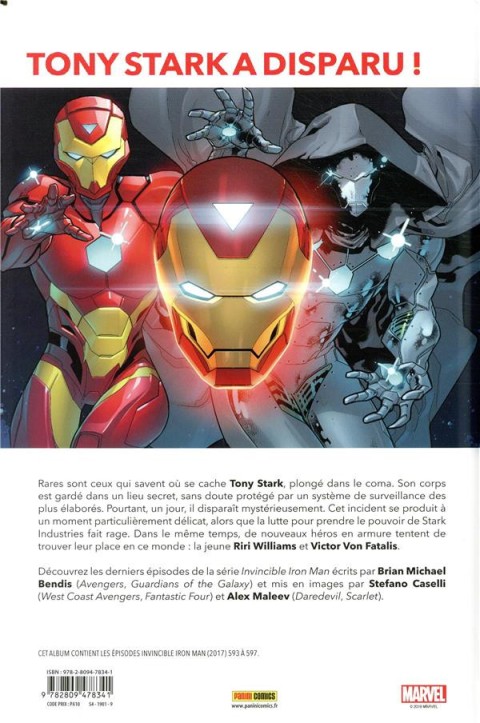 Verso de l'album Invincible Iron Man 1 A la recherche de Tony Stark (I)
