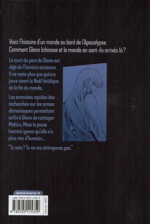 Verso de l'album Seraph of the End - Glenn Ichinose - La catastrophe de ses 16 ans 10