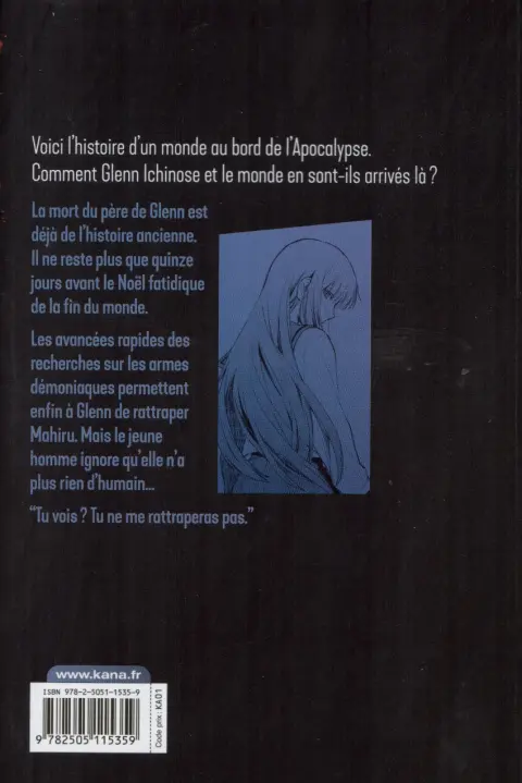 Verso de l'album Seraph of the End - Glenn Ichinose - La catastrophe de ses 16 ans 10
