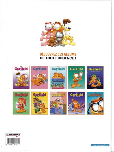 Verso de l'album Garfield Tome 47 Garfield un peu, beaucoup, à la folie