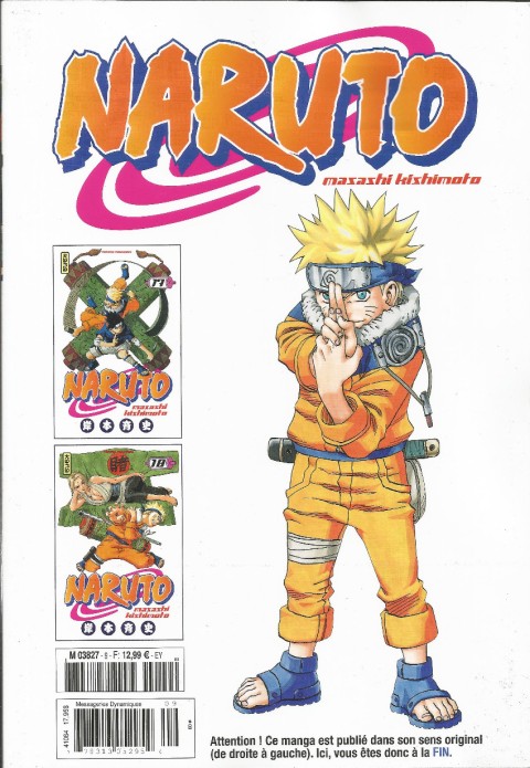 Verso de l'album Naruto L'intégrale Tome 9