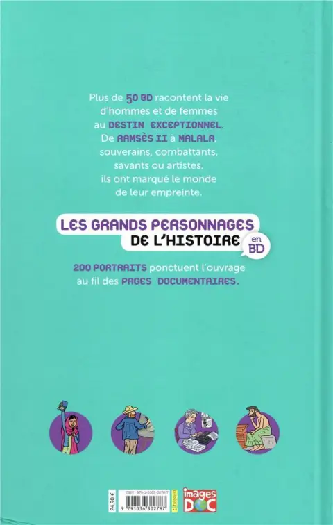 Verso de l'album Les grands personnages de l'Histoire en BD