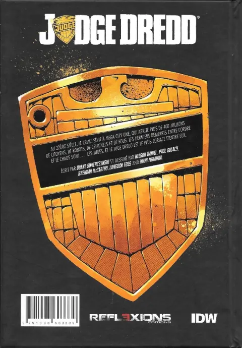 Verso de l'album Judge Dredd Tome 1