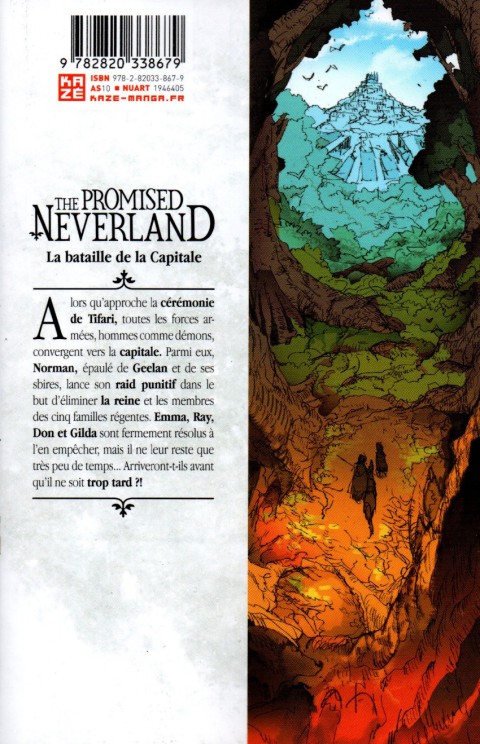 Verso de l'album The Promised Neverland 17 La bataille de la la Capitale
