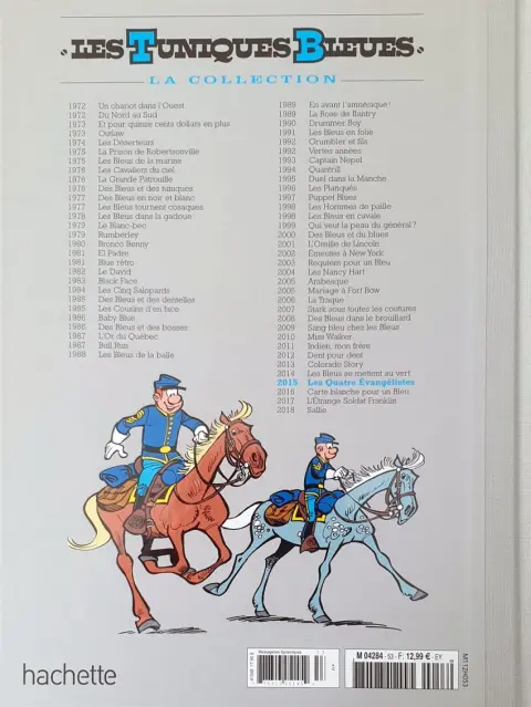 Verso de l'album Les Tuniques Bleues La Collection (Hachette) Tome 53 Les quatre évangélistes