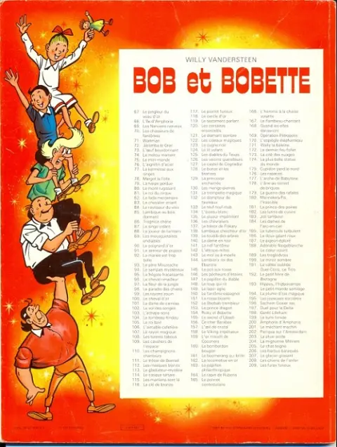 Verso de l'album Bob et Bobette Tome 154 Ricky et Bobette