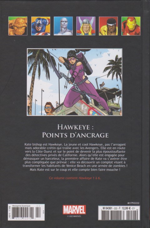 Verso de l'album Marvel Comics - La collection de référence Tome 222 Hawkeye : Points d'Ancrage