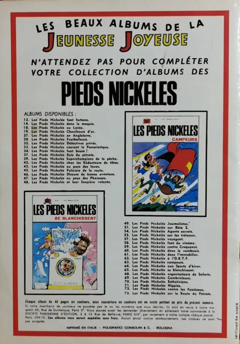 Verso de l'album Bibi Fricotin 2e Série - Societé Parisienne d'Edition Tome 76 Inspecteur de police