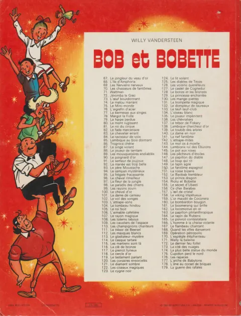 Verso de l'album Bob et Bobette Tome 174 La plus belle statue du monde